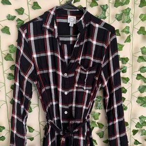 **LIKE NEW** Blue Rain Button Down Plaid Dress Size M